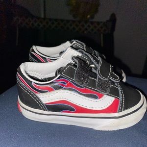 Toddler/Baby Flames Vans 5c